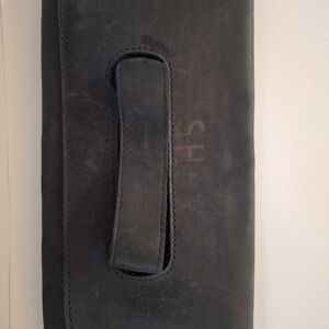 ABLE MARE Black Leather Clutch $98